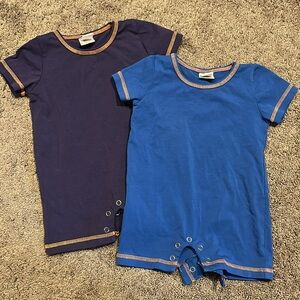 Purple and blue Shortie rompers bundle matching twin set 24M